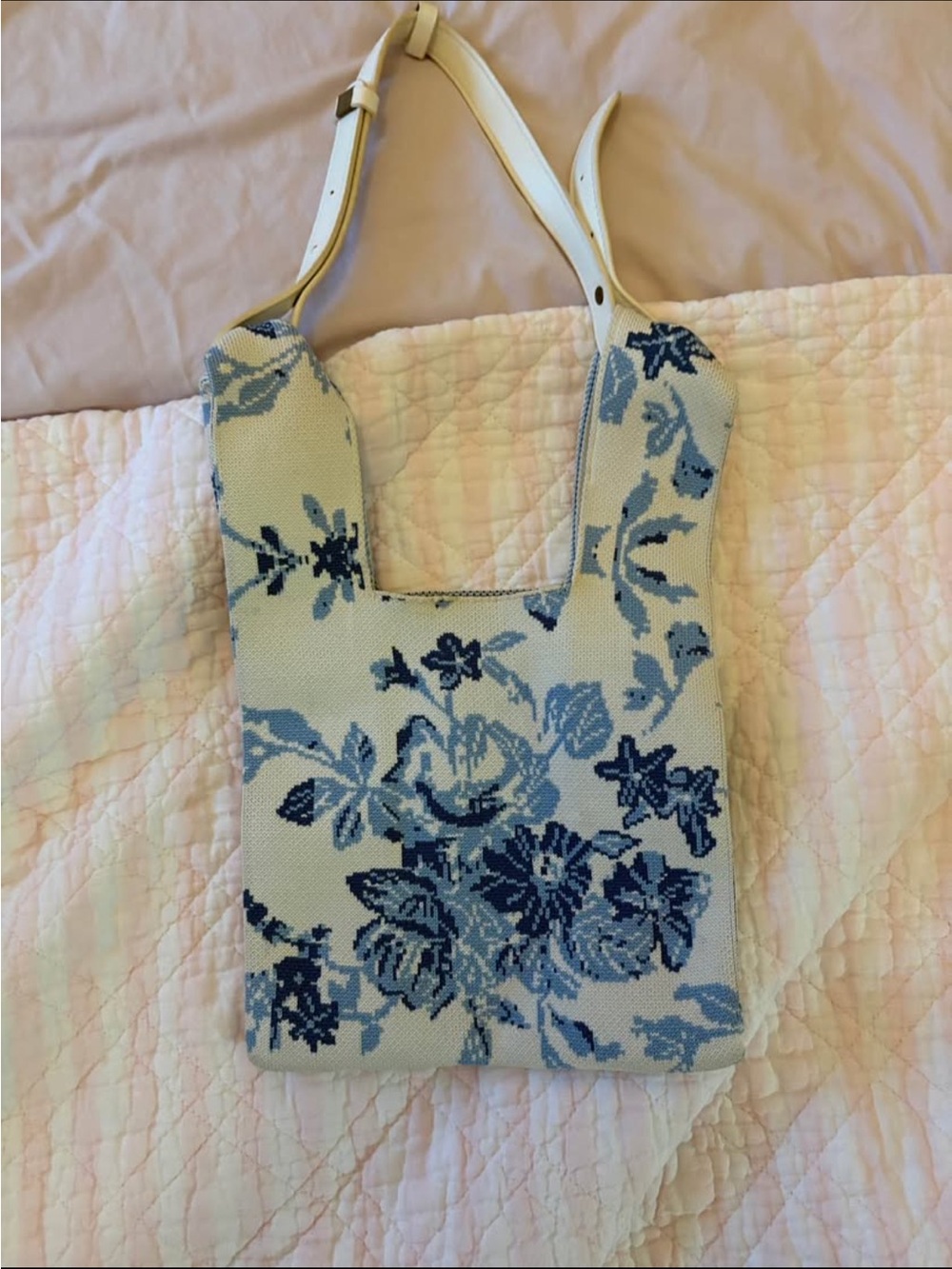 Free people blue and white purse